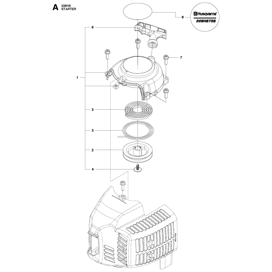 Starter Assembly for Husqvarna 226 HS75 S Hedge Trimmers
