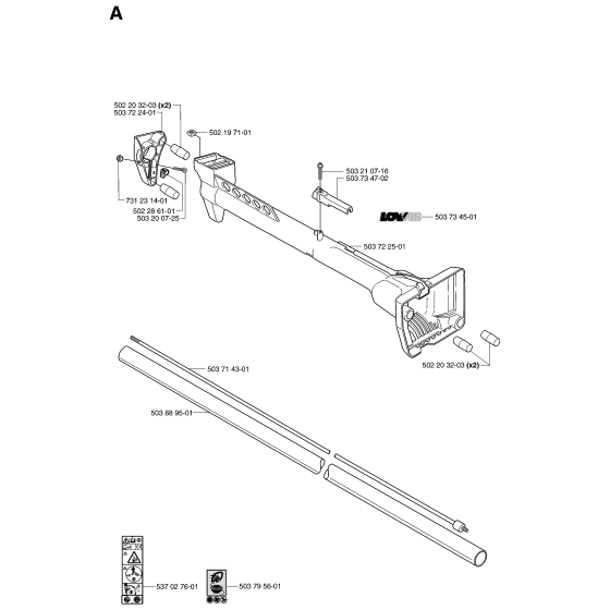 Shaft & Handle Assembly for Husqvarna 227R Brushcutters