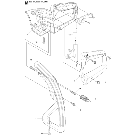 Handle & Controls Assembly for Husqvarna 230 Chainsaw