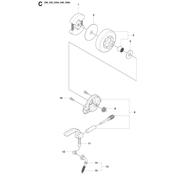 Clutch & Oil Pump Assembly for Husqvarna 230 Chainsaw