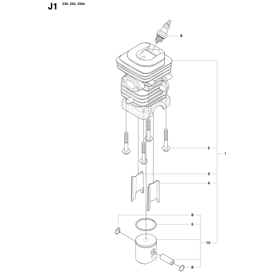 Cylinder Piston Assembly for Husqvarna 230 Chainsaw