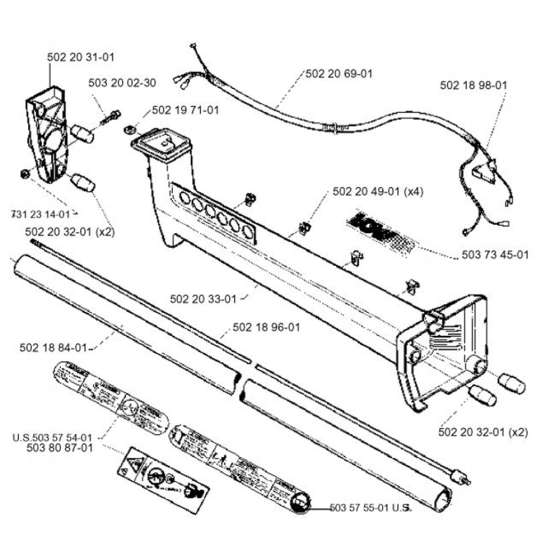 Shaft for Husqvarna 232 L Trimmer/ Edgers