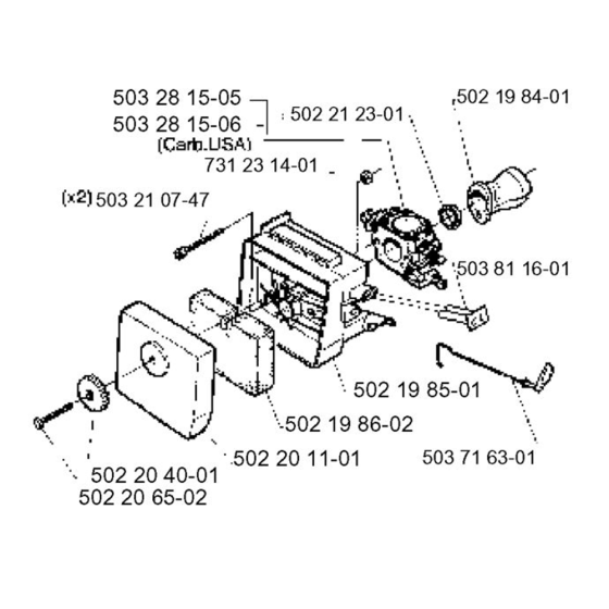 Carburetor & Air Filter for Husqvarna 232 L Trimmer/ Edgers