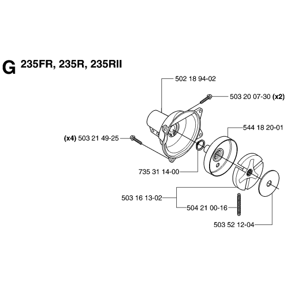 Clutch No.2 Assembly for Husqvarna 232R Brushcutters