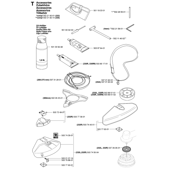 Accessories Assembly for Husqvarna 232R Brushcutters