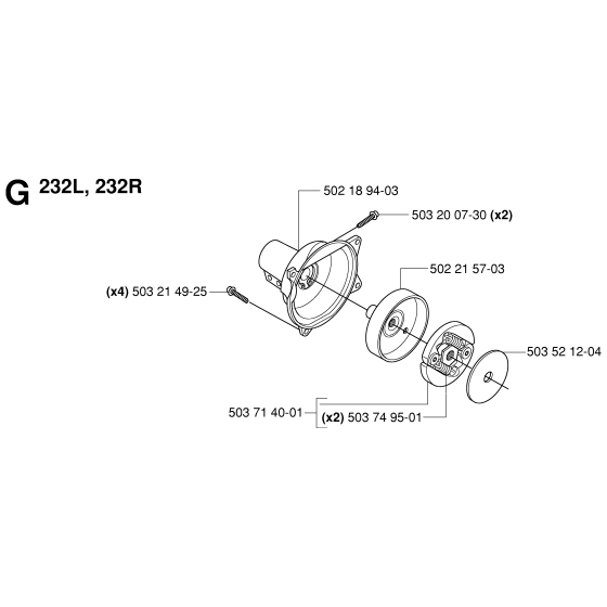 Clutch Assembly for Husqvarna 232R Brushcutters