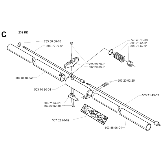 Shaft Assembly for Husqvarna 232RD Brushcutters