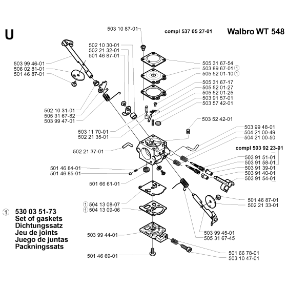 Carburetor Details Assembly for Husqvarna 232RJ Brushcutters