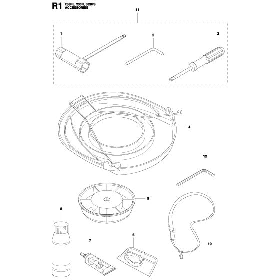 Accessories Assembly for Husqvarna 233R Brushcutters