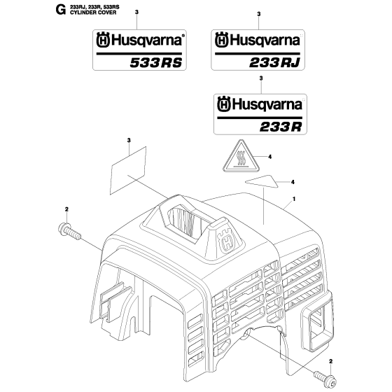 Cylinder Cover Assembly for Husqvarna 233R Brushcutters