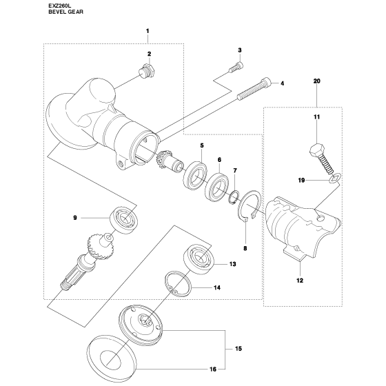 Bevel Gear Assembly for Husqvarna 233Rj Brushcutters