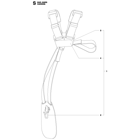 Harness Assembly for Husqvarna 233Rj Brushcutters