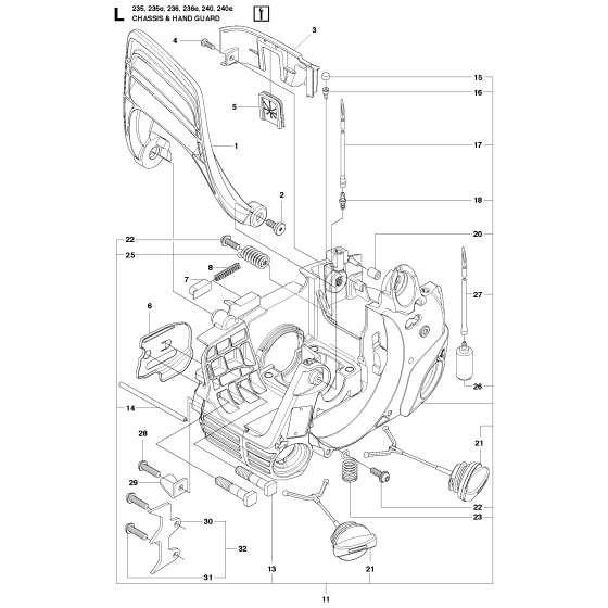 Fuel Tank & Handle Assembly for Husqvarna 235 Chainsaw