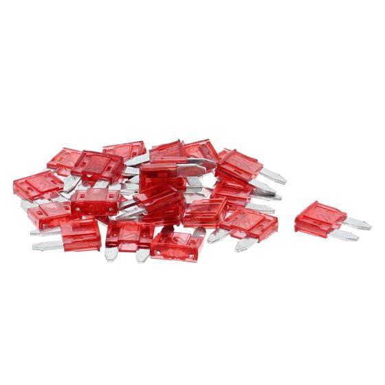 Mini Blade Fuses, Red 10 Amp, Pack of 25