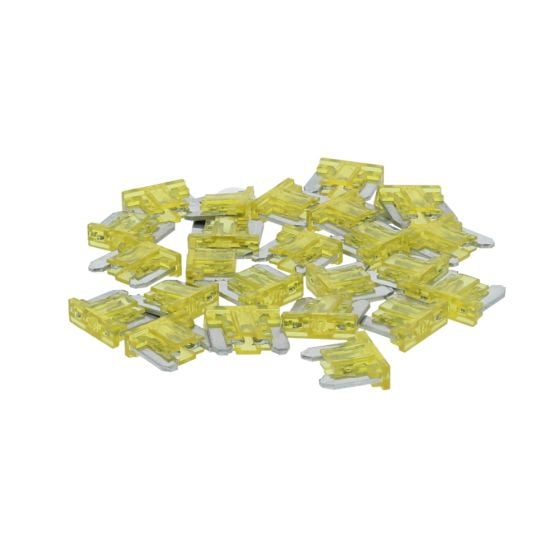 20 AMP Yellow Low Profile Mini Blade Fuses (Pack of 25)