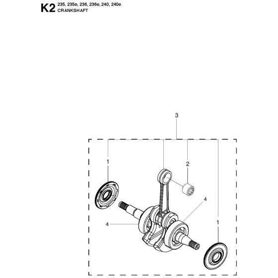 Crankshaft No.2 Assembly for Husqvarna 235e Chainsaw