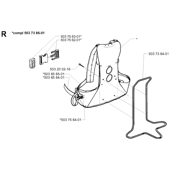 Harness Assembly for Husqvarna 235P Pole Pruners