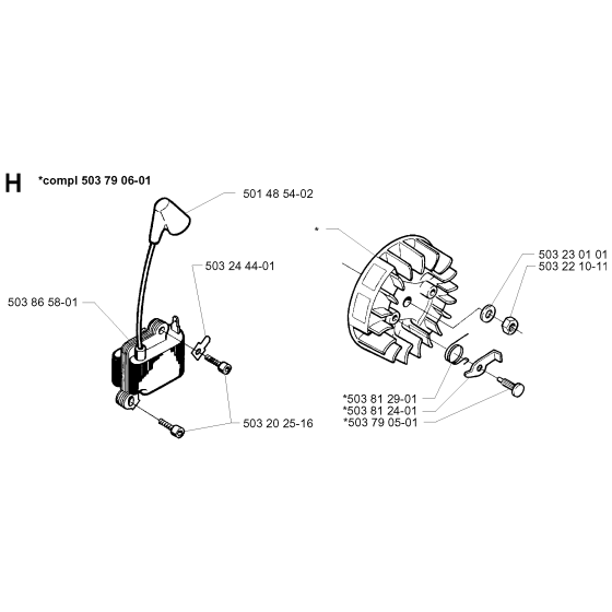 Ignition System Assembly for Husqvarna 235P Pole Pruners