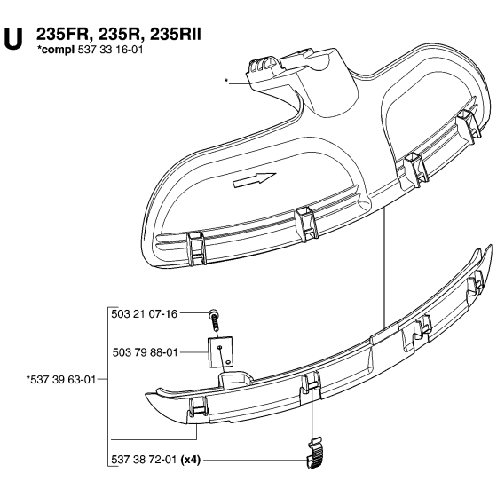 Guards No.2 Assembly for Husqvarna 235R Brushcutters