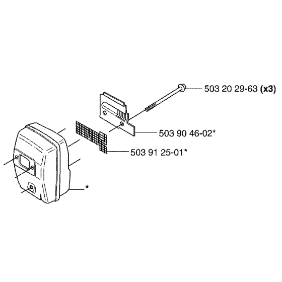 Muffler Assembly for Husqvarna 235RII Brushcutters