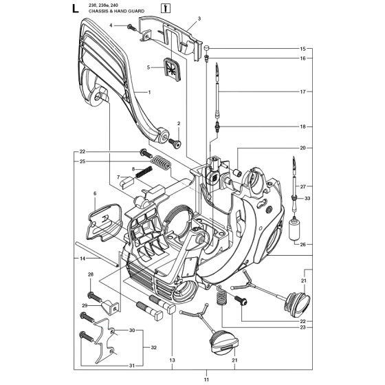 Chassis Assembly for Husqvarna 236 Chainsaws