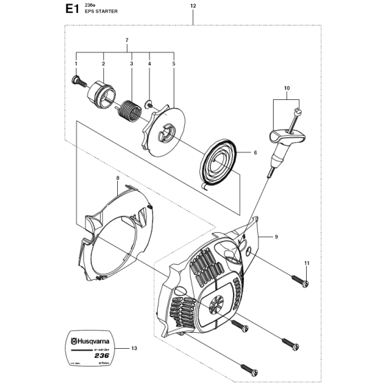 Starter Assembly for Husqvarna 236e Chainsaws