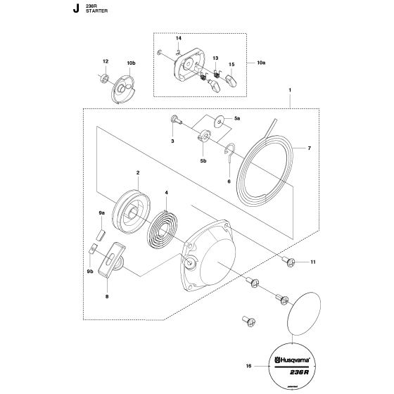 Starter Assembly for Husqvarna 236R Brushcutters