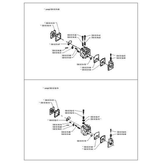 Carburetor Details for Husqvarna 23 LCN Trimmer/ Edgers