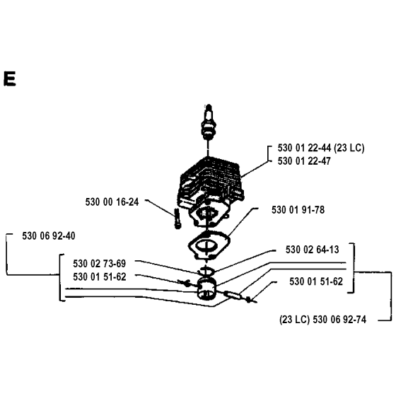 Cylinder Piston Assembly for Husqvarna 23R Brushcutters