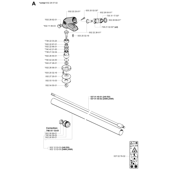 Bevel Gear & Shaft Assembly for Husqvarna 240 Brushcutters