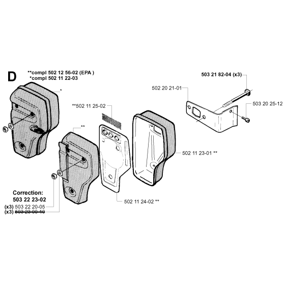 Muffler Assembly for Husqvarna 240 Brushcutters