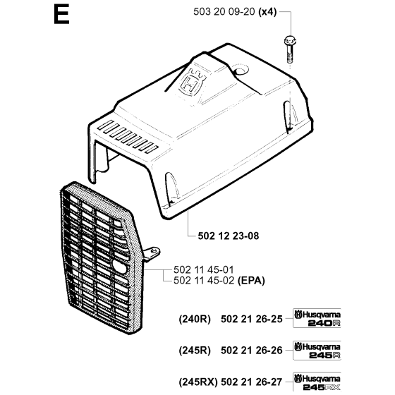 Cylinder Cover Assembly for Husqvarna 240 Brushcutters