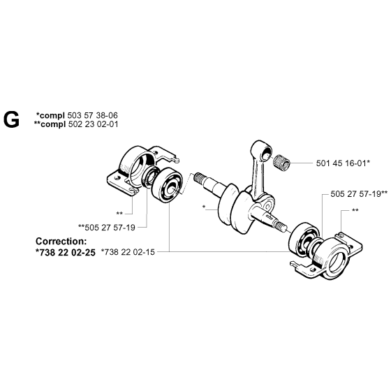 Crankshaft Assembly for Husqvarna 240 Brushcutters