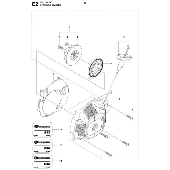 Starter Assembly for Husqvarna 240 Chainsaw