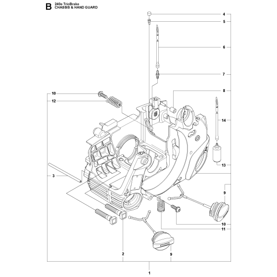 Fuel Tank & Handle Assembly for Husqvarna 240e Triobrake Chainsaw