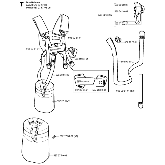 Harness Assembly for Husqvarna 240F Brushcutters