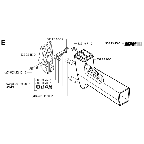 Tower Assembly for Husqvarna 240F Brushcutters