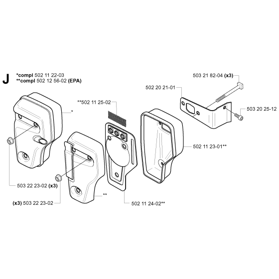 Muffler Assembly for Husqvarna 240F Brushcutters