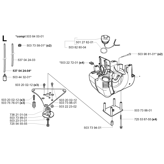 Crankcase Assembly for Husqvarna 240RBD Brushcutters