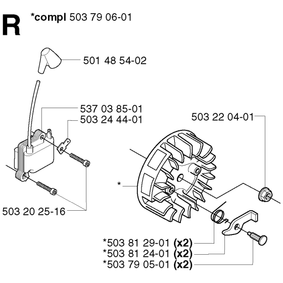 Ignition System Assembly for Husqvarna 240RJ Brushcutters