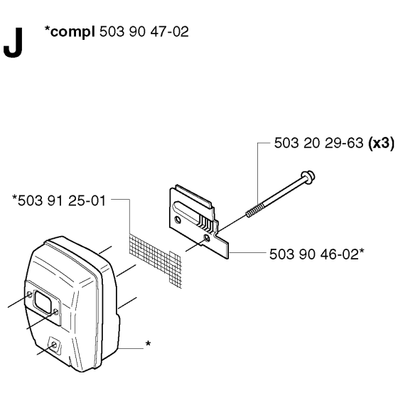 Muffler Assembly for Husqvarna 240RJ Brushcutters