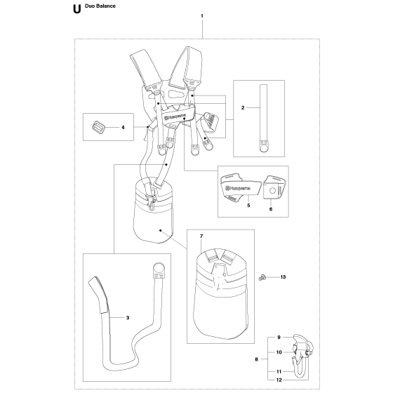 Harness Assembly for Husqvarna 241R Brushcutters