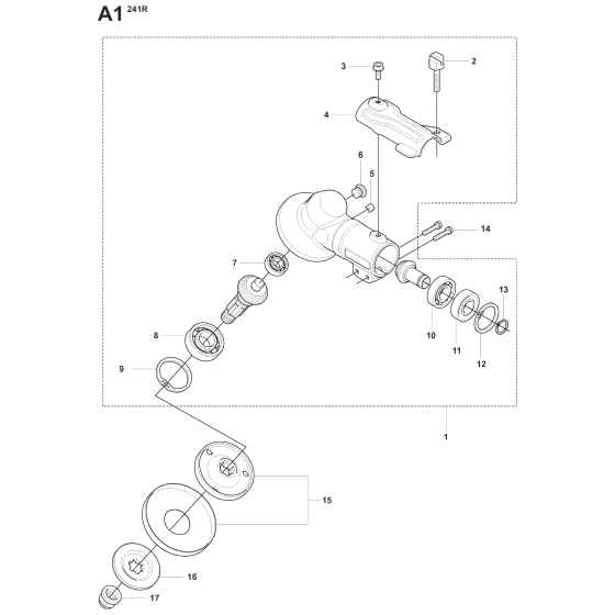 Bevel Gear Assembly for Husqvarna 241RJ Brushcutters