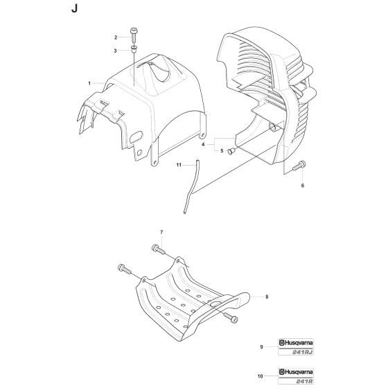 Cover Assembly for Husqvarna 241RJ Brushcutters