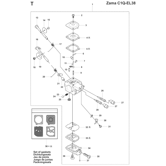 Carburetor Details Assembly for Husqvarna 241RJ Brushcutters