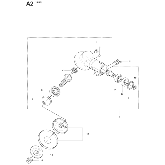 Bevel Gear No.2 Assembly for Husqvarna 241RJ Brushcutters