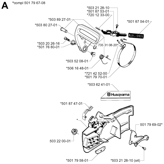 Chain Brake Assembly for Husqvarna 242 Chainsaws