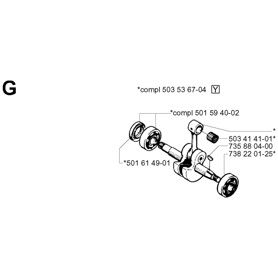 Crankshaft Assembly for Husqvarna 242 Chainsaws