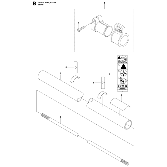 Shaft Assembly for Husqvarna 243RJ Brushcutters