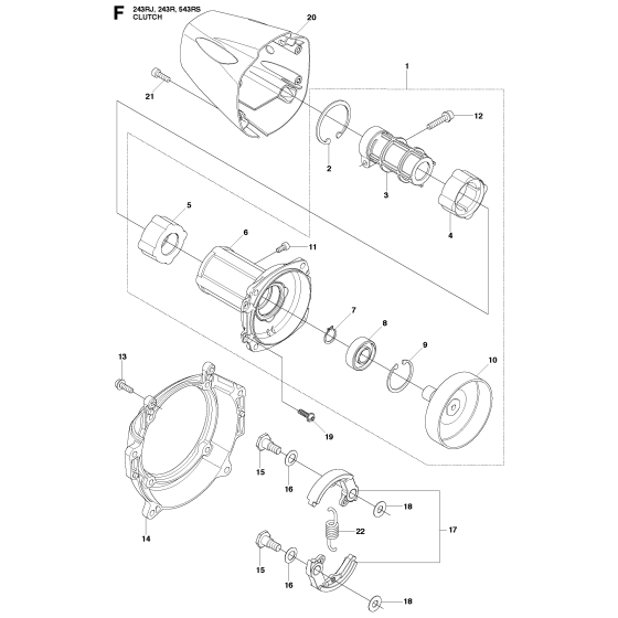 Clutch Assembly for Husqvarna 243RJ Brushcutters